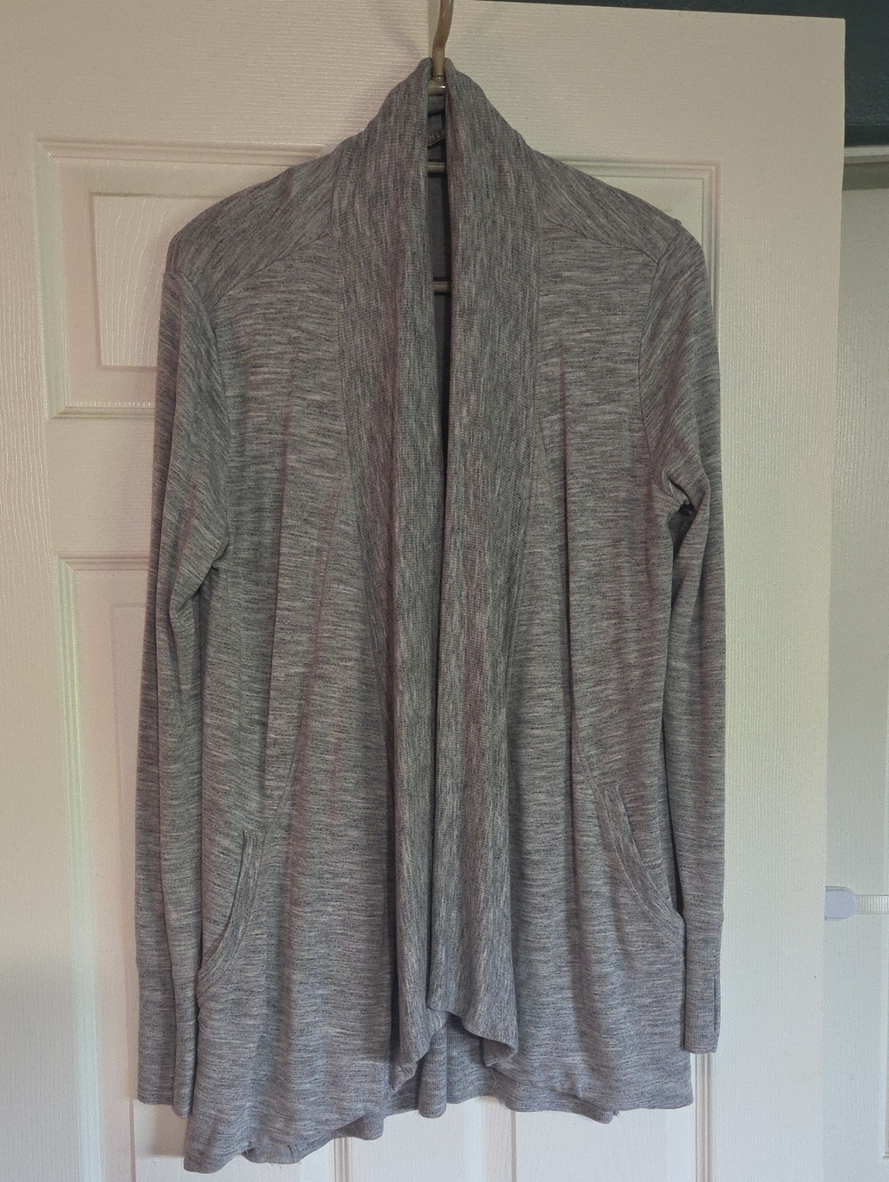 Lightweight Gray Open-Front Women's Cardigan Sweater